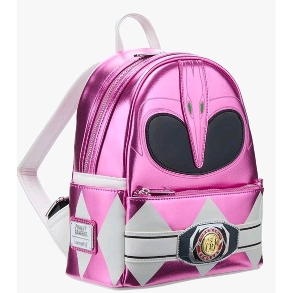 NEW Loungefly Mighty Morphin Power‎ Rangers PINK RANGER METALLIC Backpack